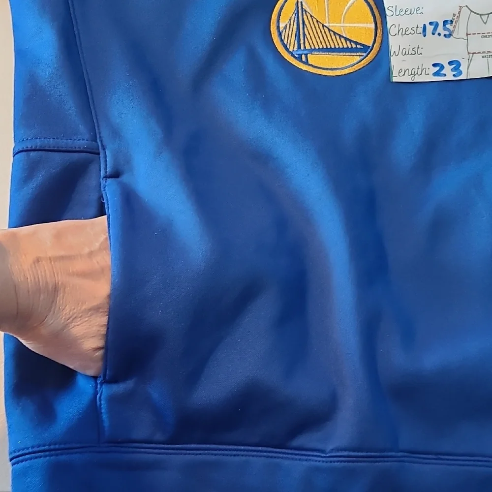 Adidas Blue Yellow Golden State Warriors Hoodie Sweatshirt Youth Boy Girls Med